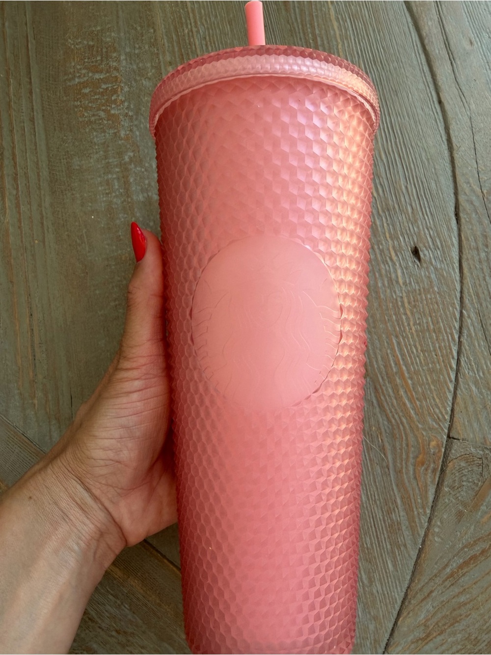 Starbucks Pink Textured Tumbler with Straw